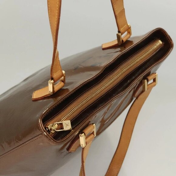 LOUIS VUITTON Monogram Vernis Houston Hand Bag Bronze - Picture 6 of 16